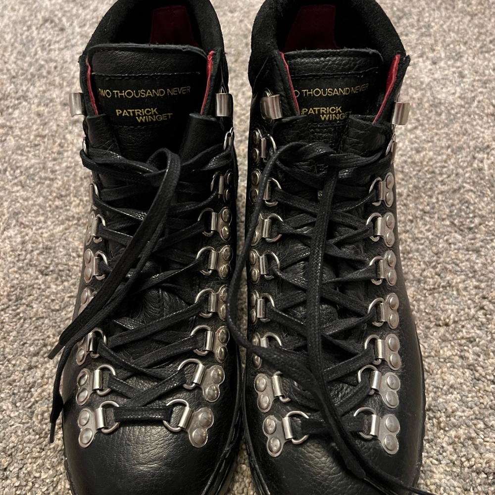 TWO THOUSAND NEVER Black Lace Up Boots for Women
